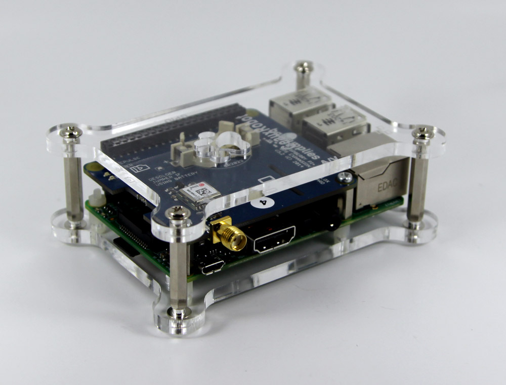 GPS board mounted in Geaux Robot Dog Bone Case for Raspberry Pi B+ also available from HAB Supplies